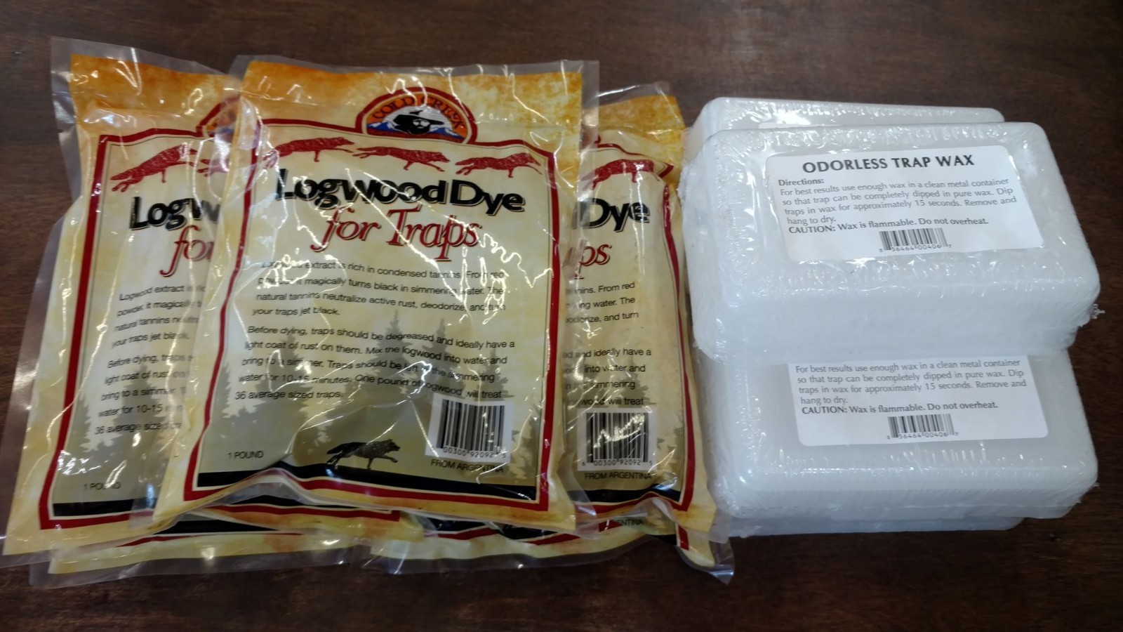 5 LBS POUNDS OF TRAP WAX & 5 LBS OF LOGWOOD TRAP DYE  WAX TRAPPING DYE LOG WOOD