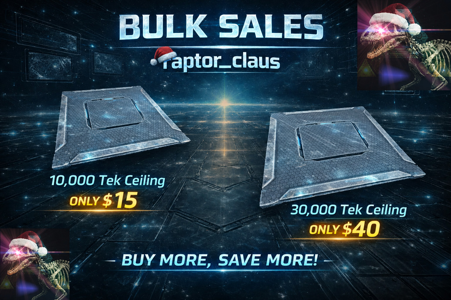 ArkSurvival Ascended PVE - Tek Ceiling (Bulk Sale)