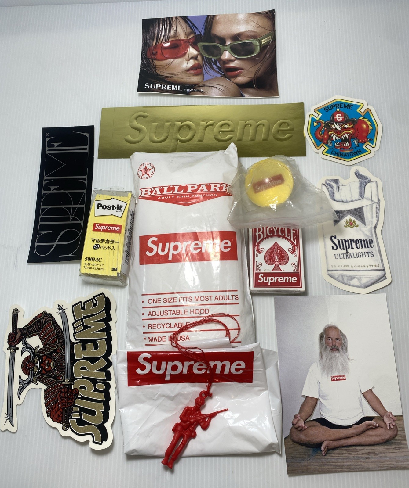 Supreme New Accessories Collectibles Stickers, Post It, Poncho, Ball, Parachute
