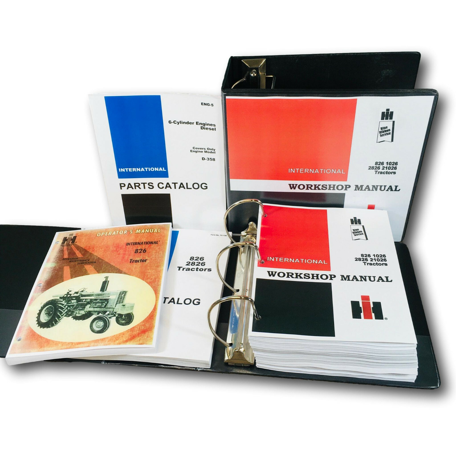 International 826 Diesel Tractor Service Parts Operators Manual Set Repair Shop