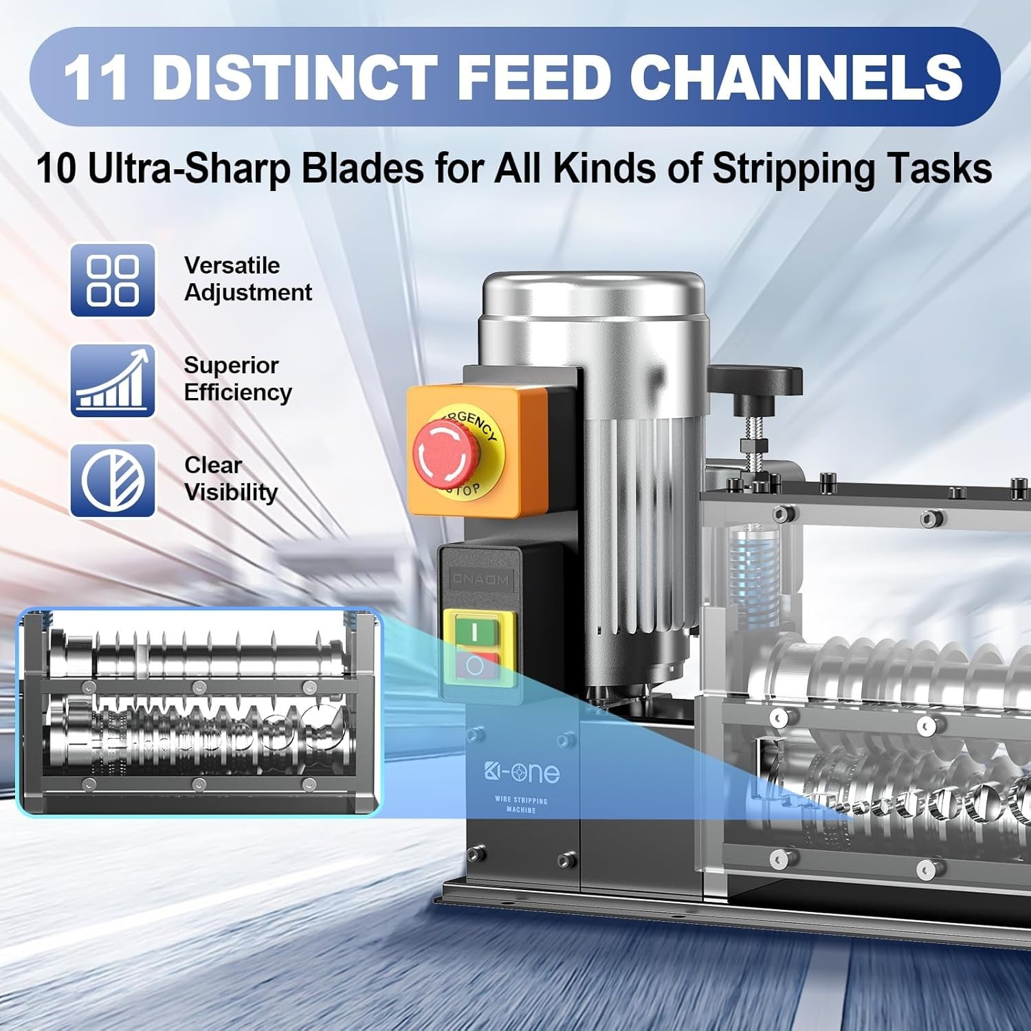 Wire Stripping Machine 0.06-1.5 inch,Visible Stripping Depth Reference,Wire S...