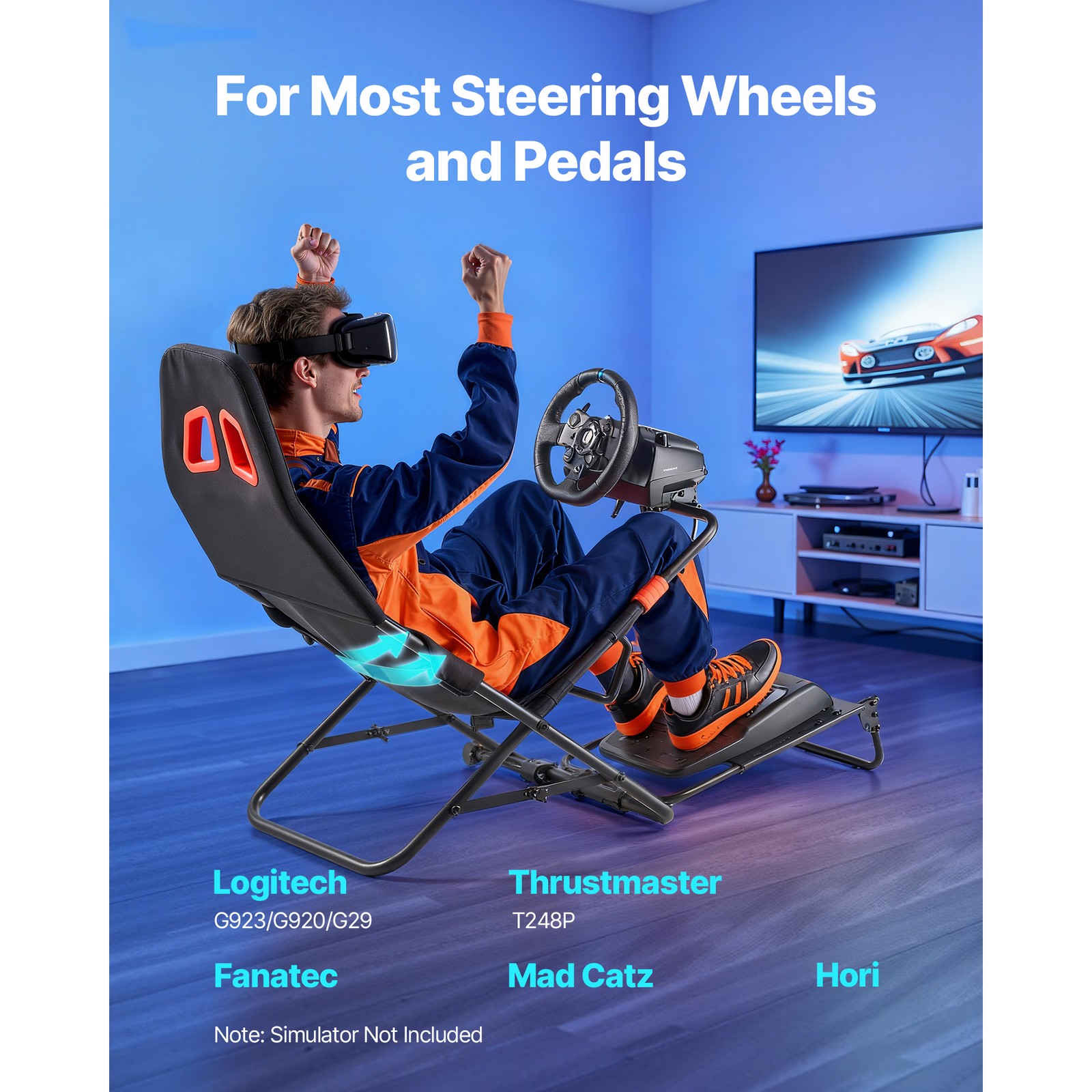 Uimoso Foldable Racing Wheel Stand Compatible with Logitech,Thrustmaster,Fanatec