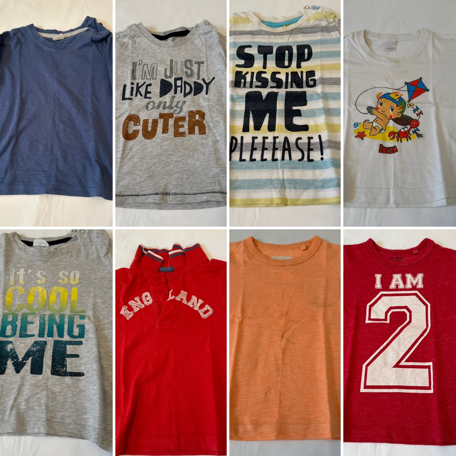 Boys' Bundle: 12-24 months top t-shirts NEXT, F&F etc short long sleeve USED K1