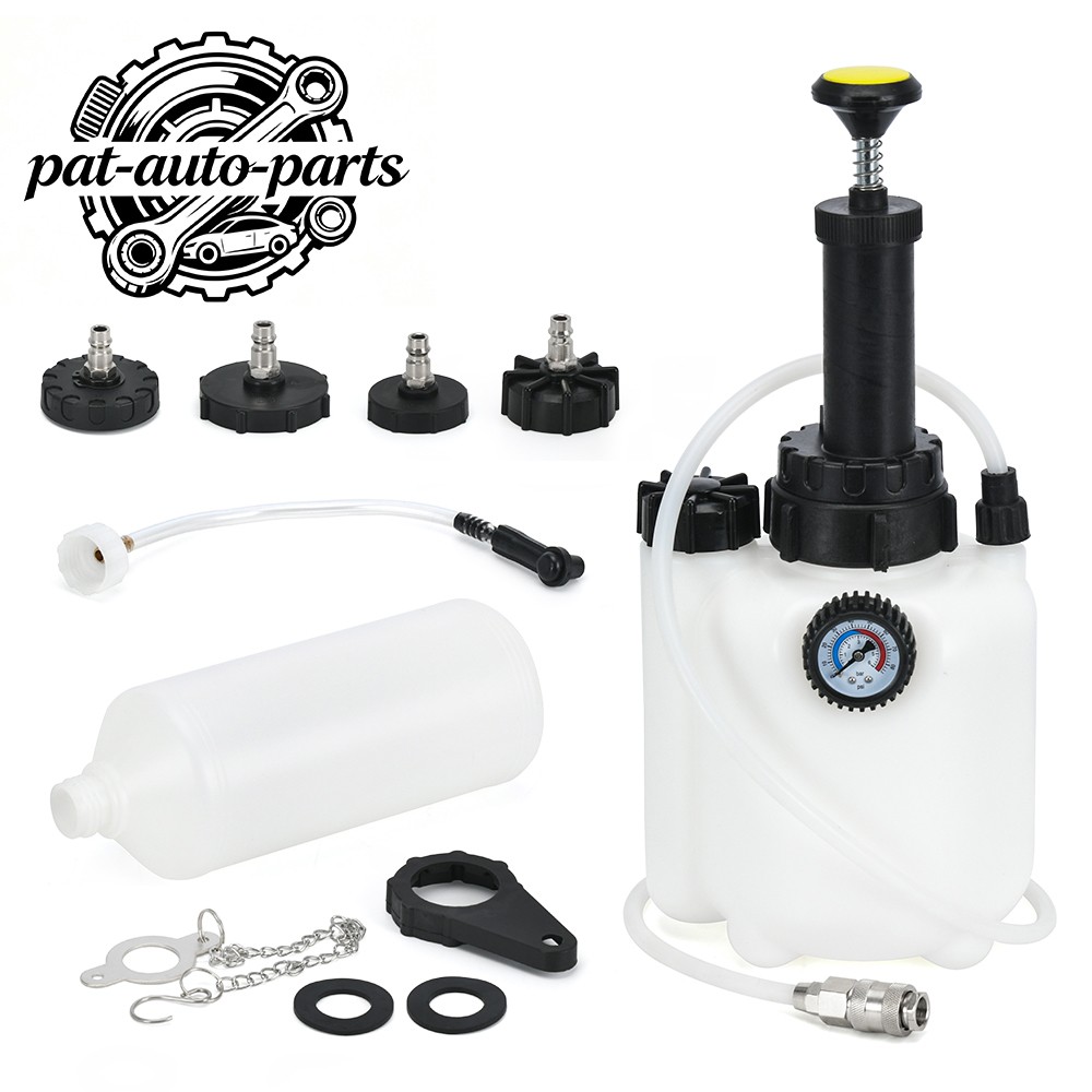 3L + 1L Capacity Manual Brake Clutch Bleeder Fluid Tool Power Bleeding Kit US