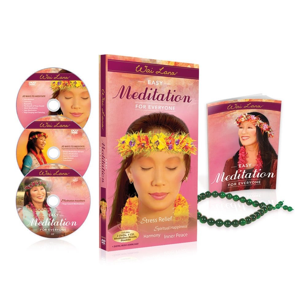 Wai Lana: Easy Meditation Gift Set - 2 DVDs, 1 CD, Japa Beads