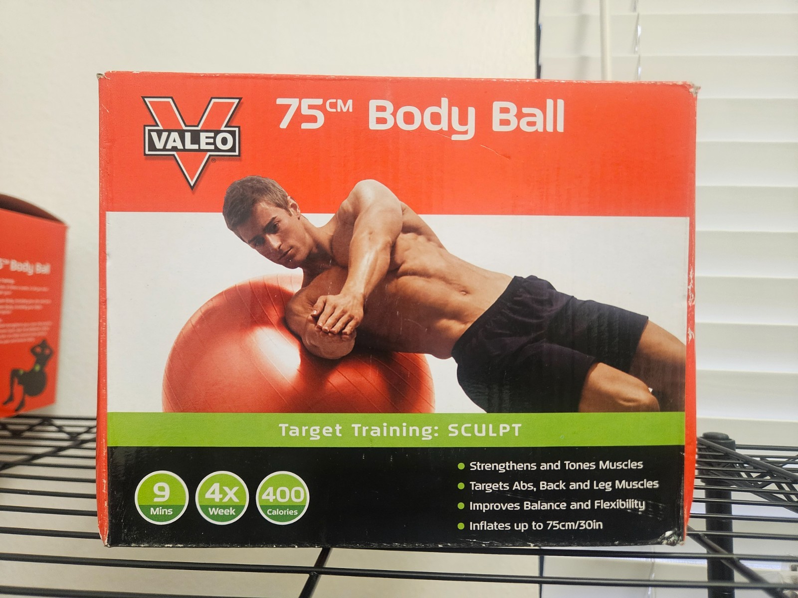(NEW) Valeo Size: 75CM Fitness Gear Body Ball Red