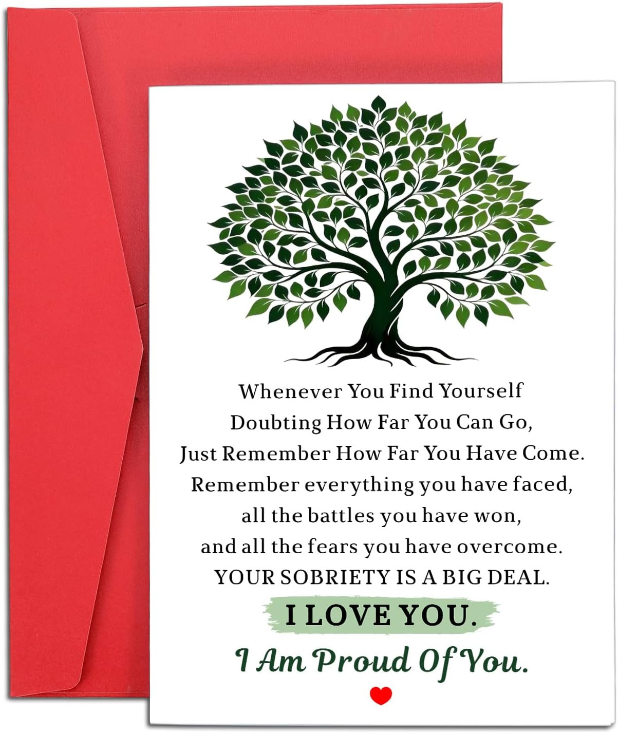 1 Year Sobriety Gift Ideas Sobriety Card for Recovery Anniversary, Inspirational