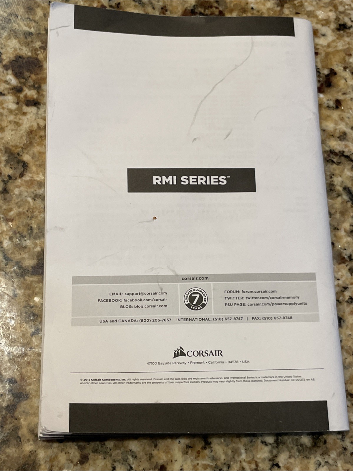 Corsair RMI Series Book Manual PM1000i RM850i RM750i RM650i