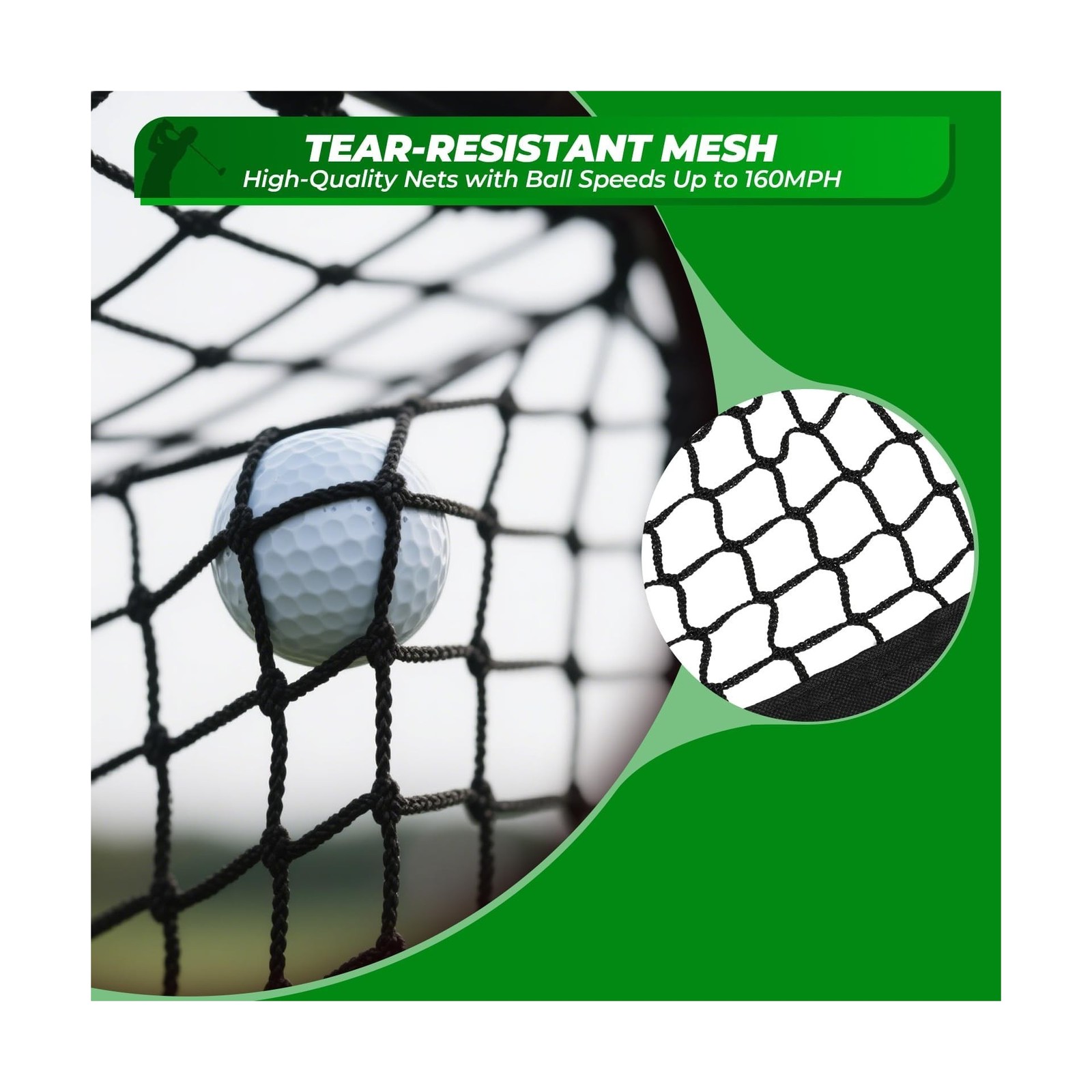 Golf Net Set, 10 x 7ft Heavy Duty Golf Practice Net with Chipping Practice Ne...