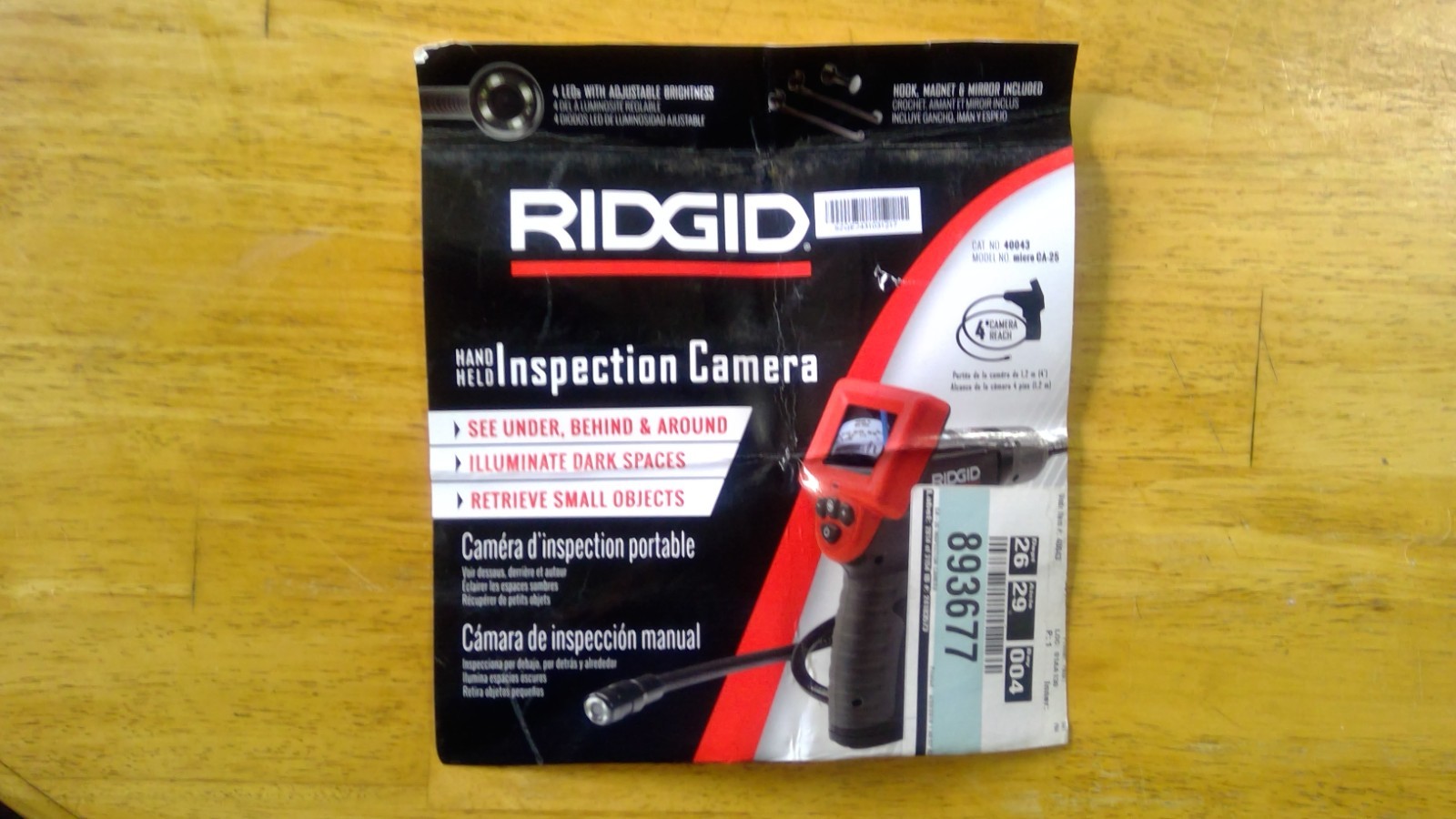RIDGID Micro CA-25 Digital Handheld Inspection Camera With LED Light 40043