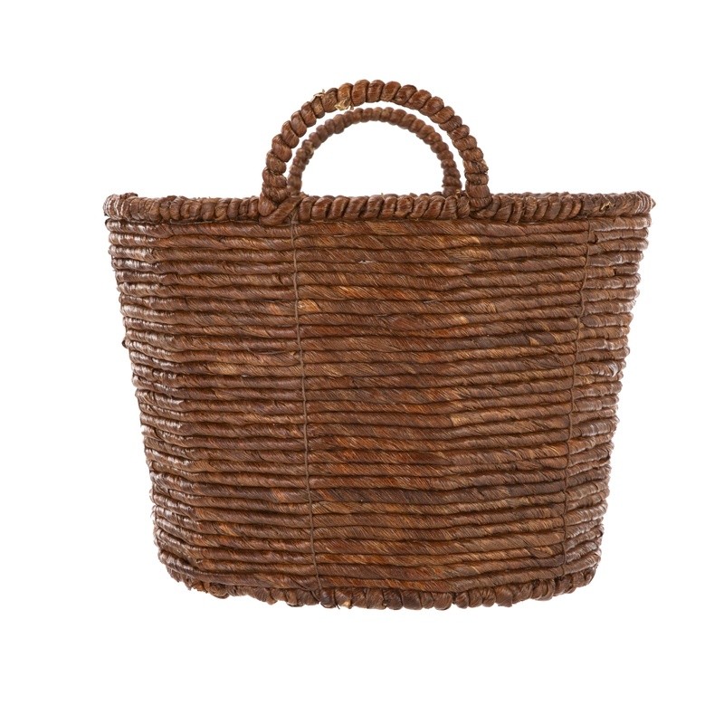 Handwoven Maize Basket Oval Large Storage Basket W/ Handles Home Organization US