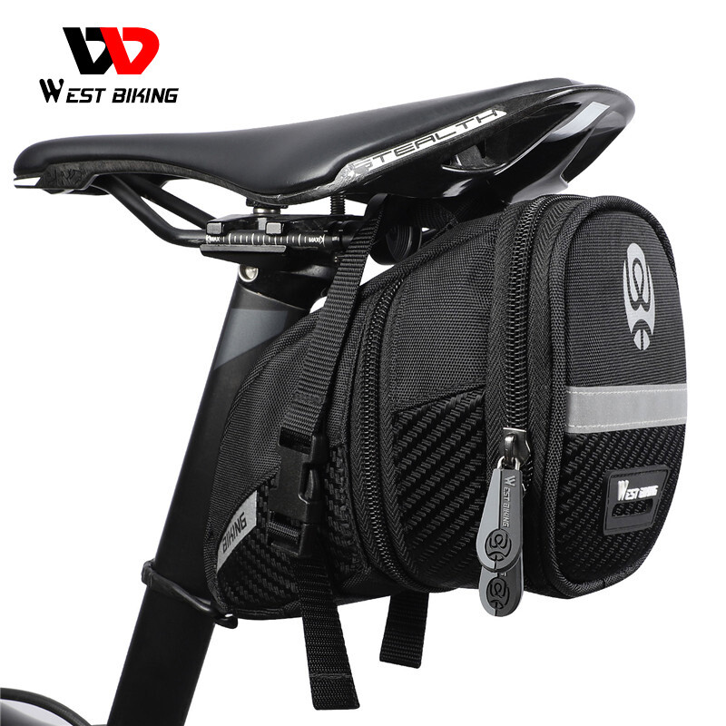 WEST BIKING Bicycle Saddle Bag Rainproof Bicycle 3D Shell Reflective Cycling Bag