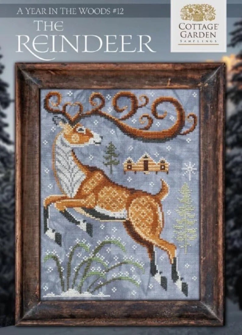 COTTAGE GARDEN Counted Cross Stitch Chart Pattern THE REINDEER Year in the Woods
