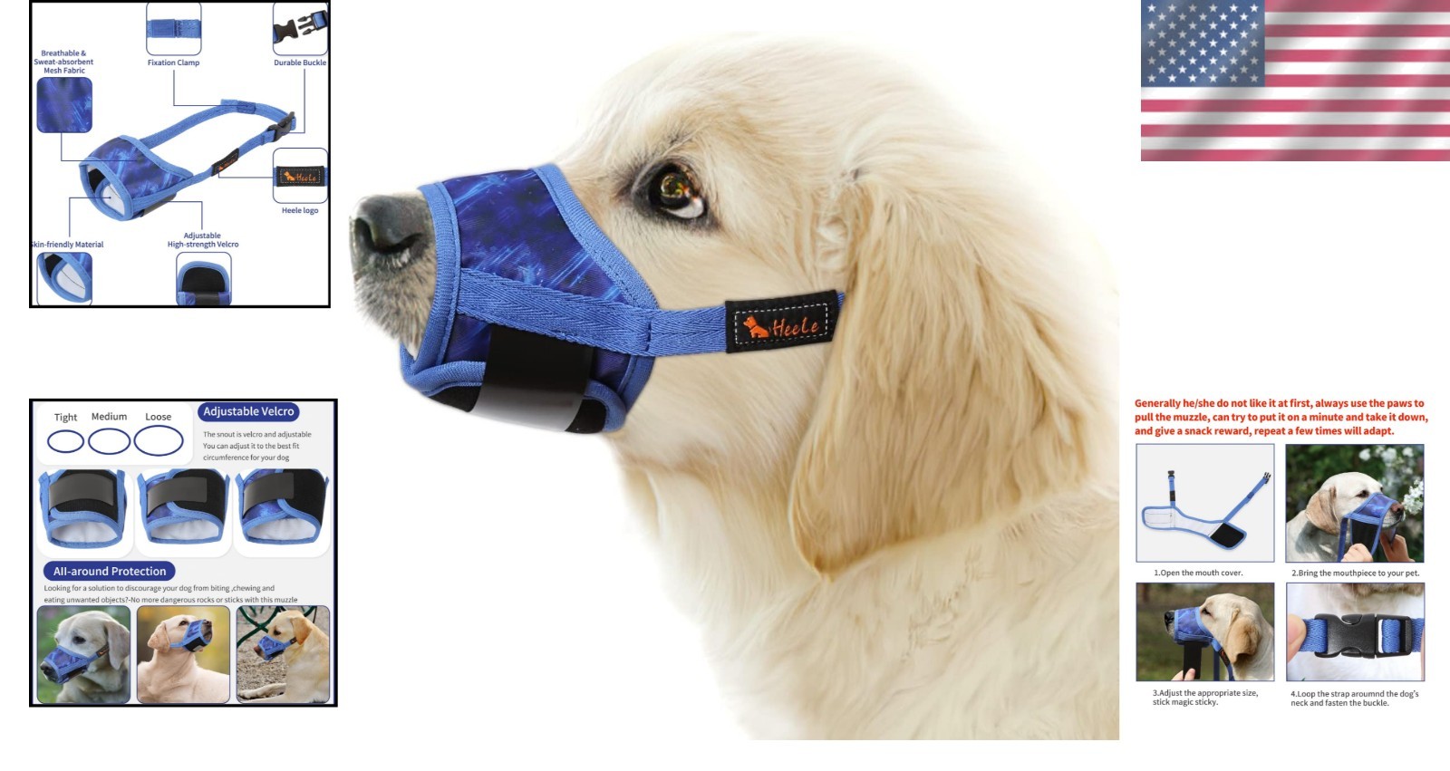 Breathable Nylon Dog Muzzle - Adjustable, Comfortable, Anti-Bite & Bark Control
