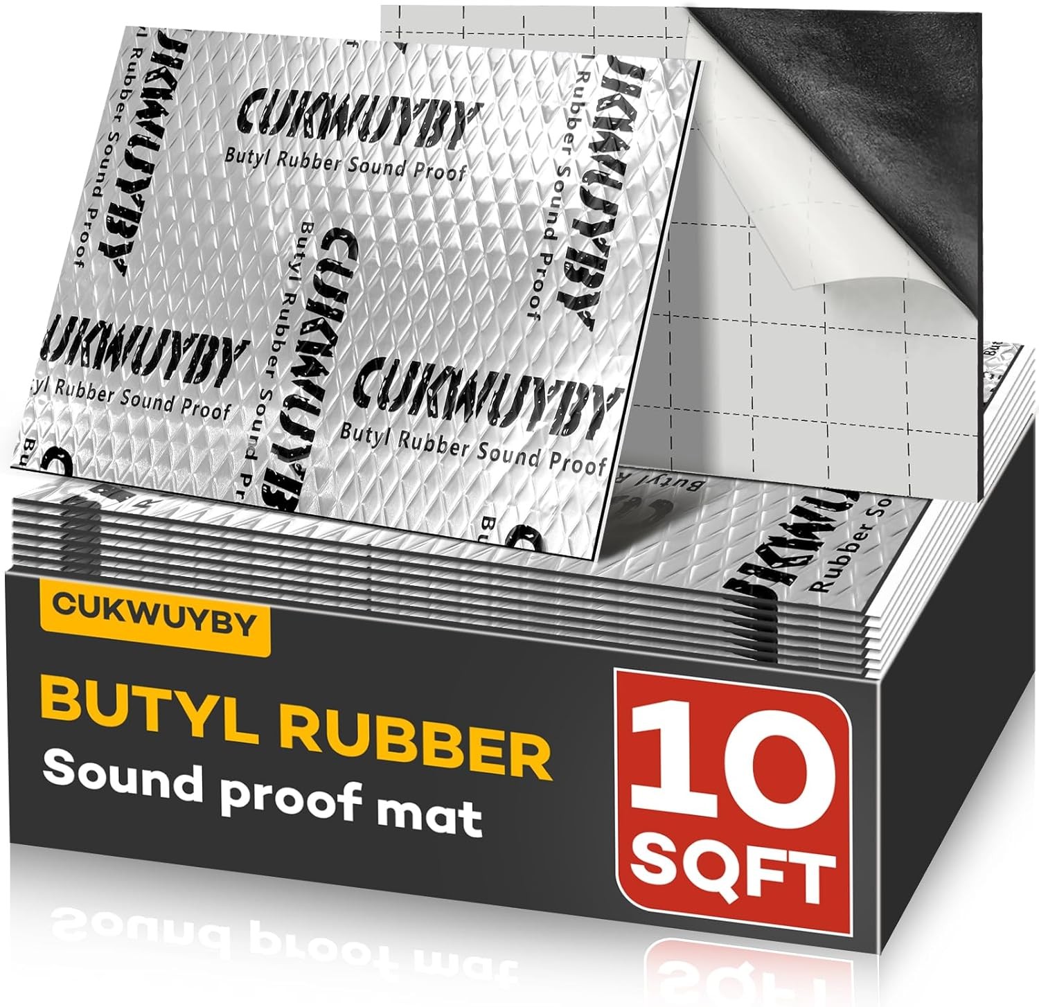 80 mil 10 sqft Car Sound Deadening Mat Butyl Automotive Audio Noise Insulation