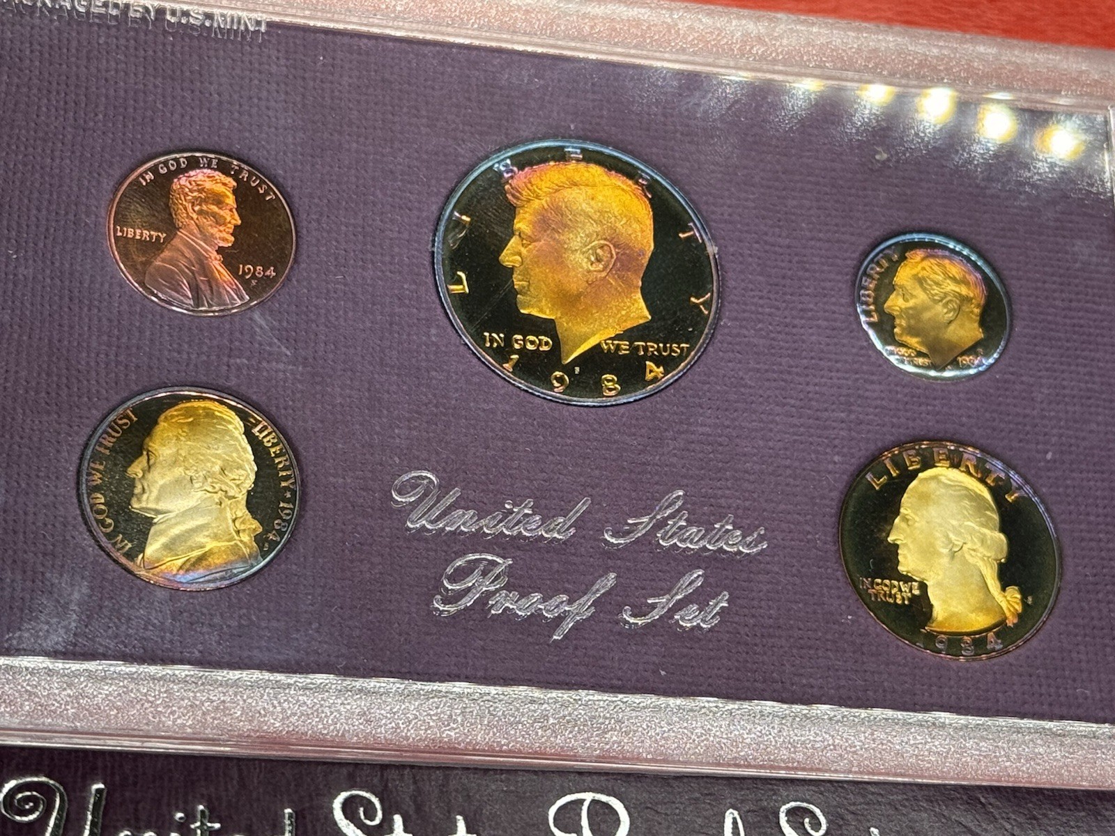 1984S🌈  ULTRA TONED US Mint SET Monster PROOF Quarter Dime Penny 1/1 BLESSED,