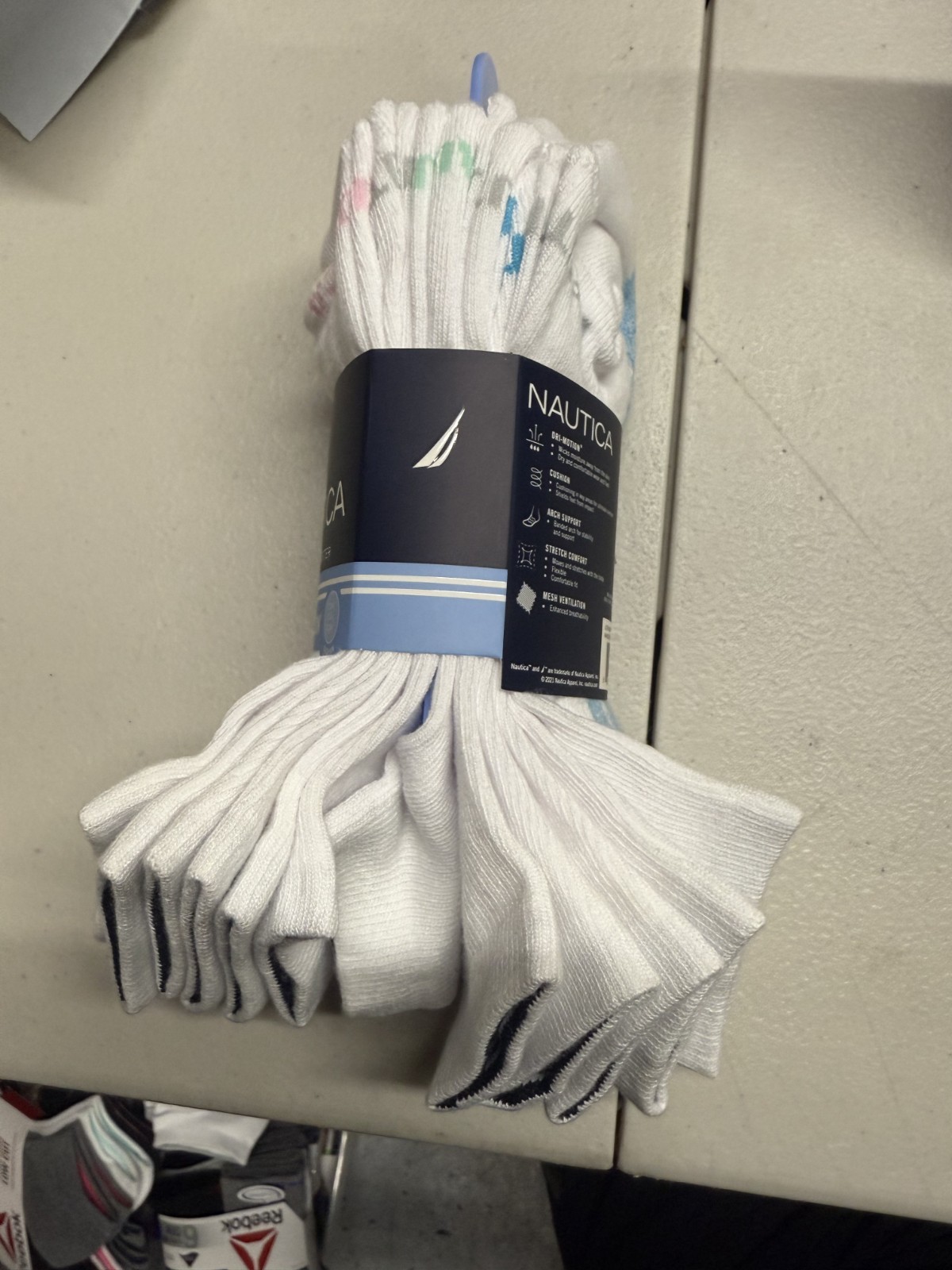 Nautica 6-Pair Women's Athletic Quarter Cut Socks White (6 Pair)
