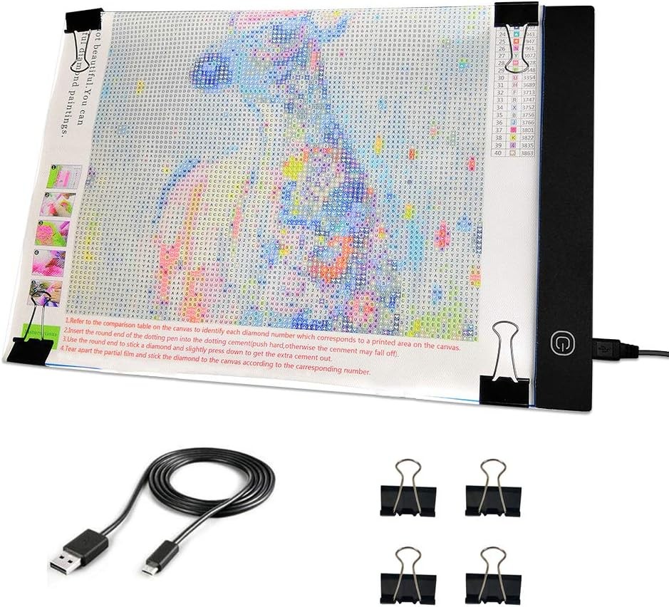 Mlife A4 LED Light Pad - Diamond Art Box Tracing Board with White