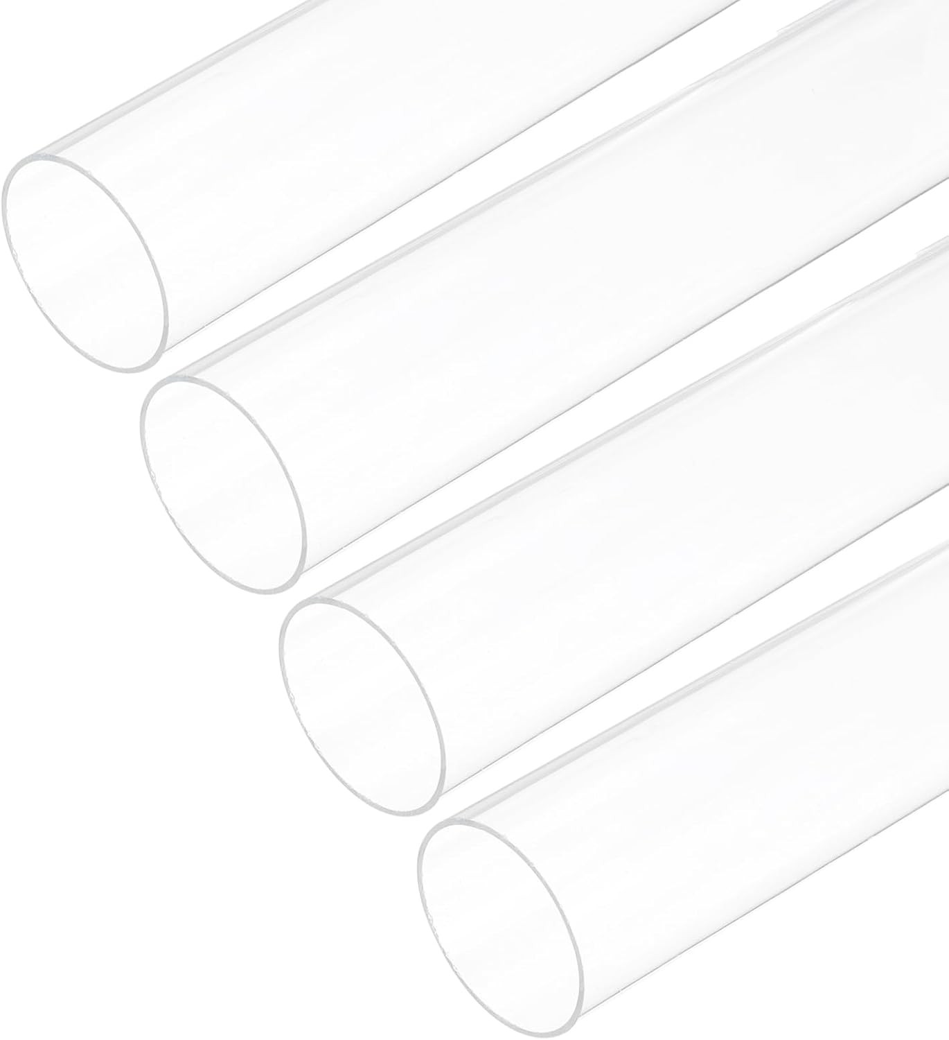 MECCANIXITY Acrylic Pipe Clear Rigid Round Tube 41mm x 45mm, Transparent