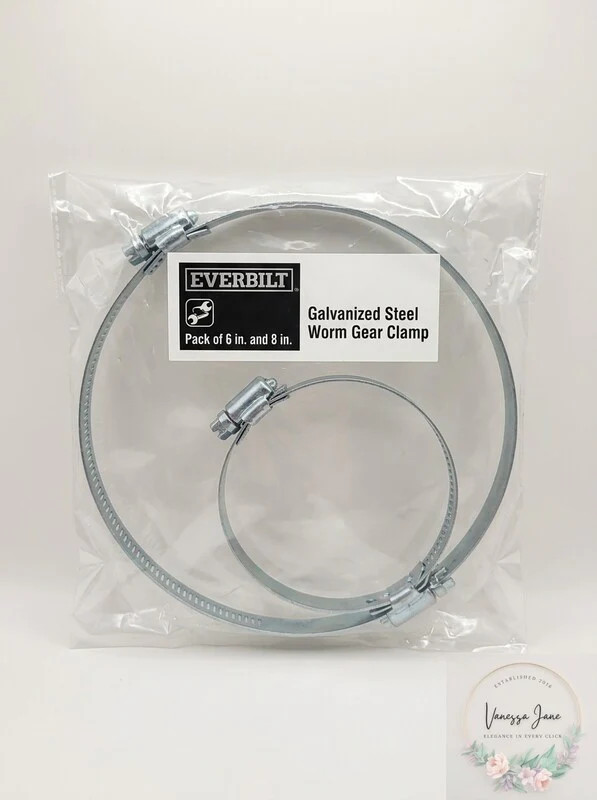 Everbilt Pack of 6 in, and 8 in. Galvanized Steel Worm Gear Clamp