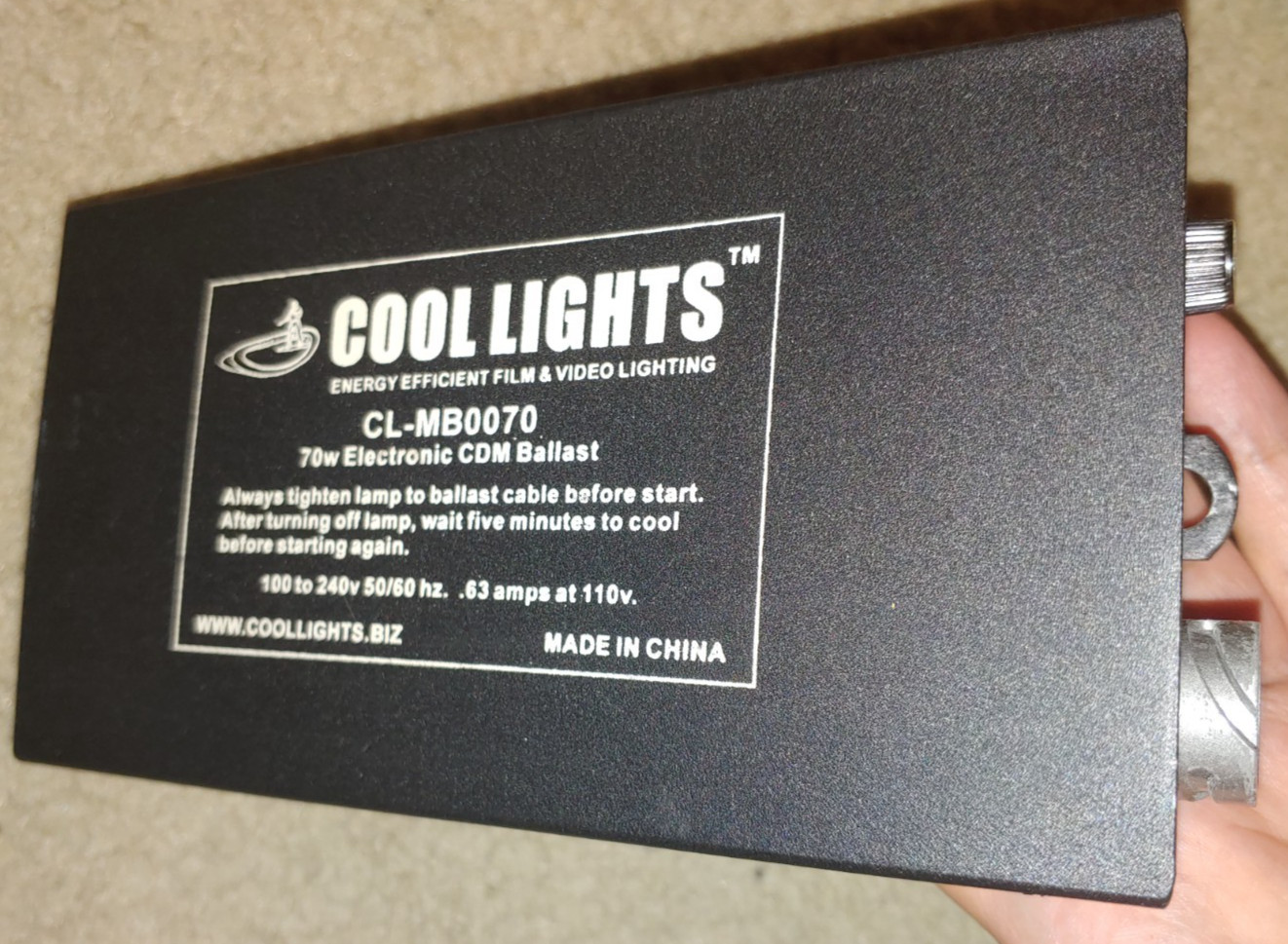 Cool Lights CL-MB0070 70w Electronic CDM Ballast - OPEN BOX