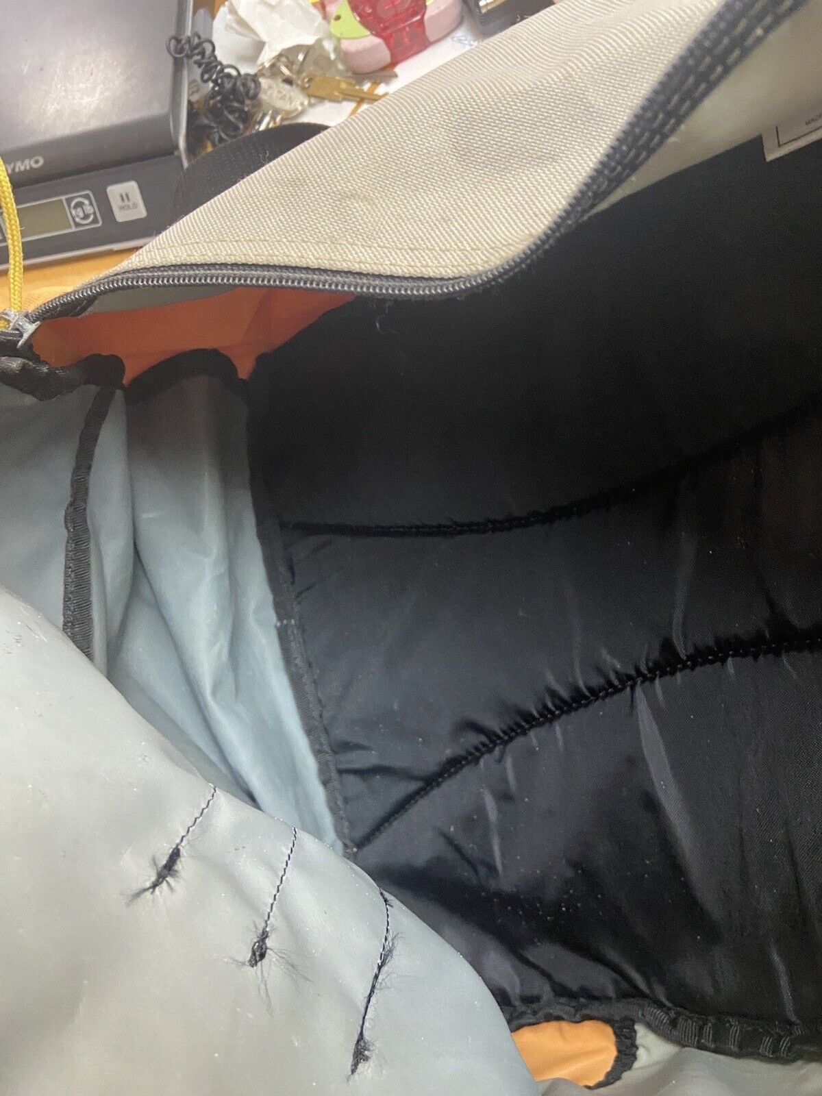 Adidas Large Back Pack Orange Black Gray Stained Shool Canvas