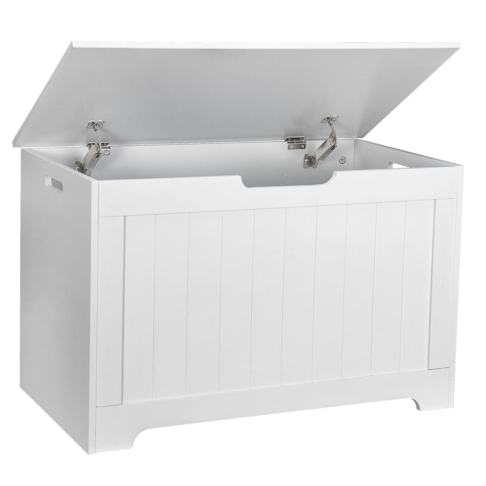 2X Lift Top Entryway Storage Chest Bench Hinge Wooden Toy Box with 2 Safety