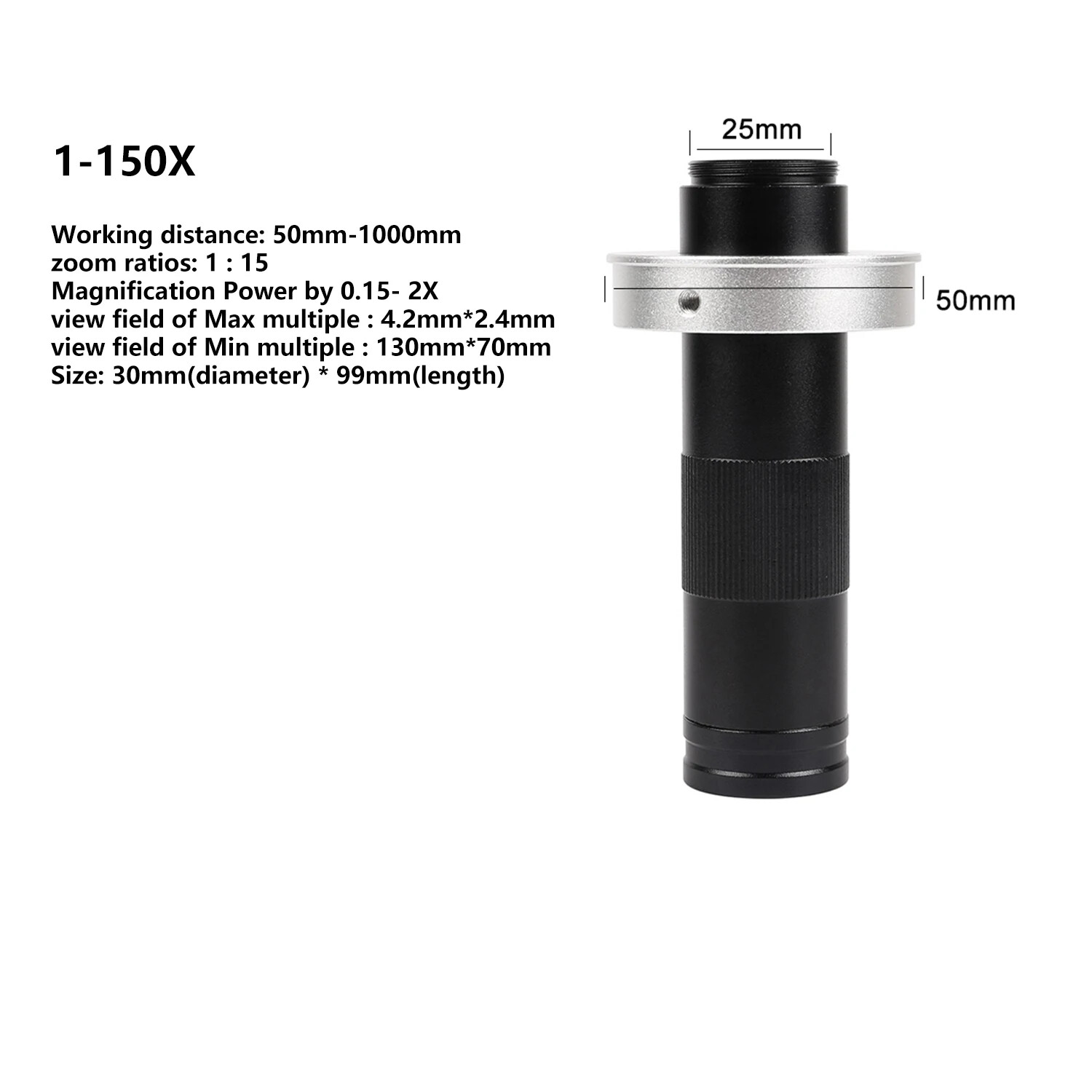 Adjustable Magnification Microscope Lens Zoom C Mount Lens For Microscope Camera