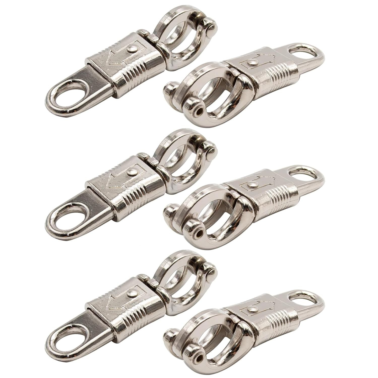 5-Pack Nickel Plated Quick Release Panic Snap with Fixed-Eye, Panic Snap Quick R