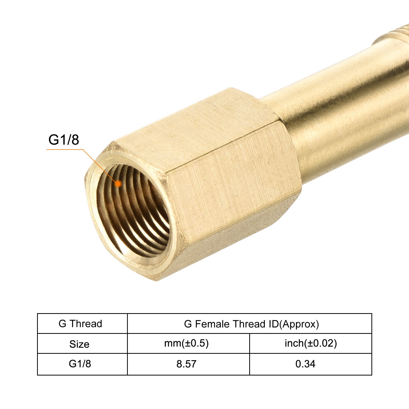 Brass Pipe Fitting G1/8 Adapter 50mm Extension Connector Hex Coupling 4 Pack