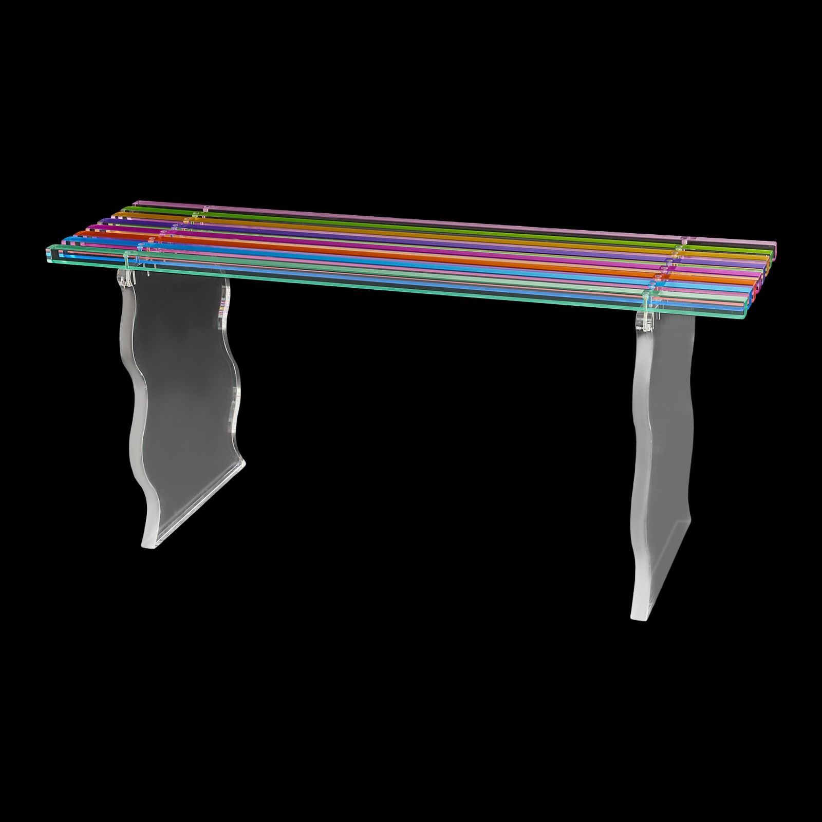 Acrylic Entryway Bench, Large Rainbow Bench for Indoor Shoe Changing ...
