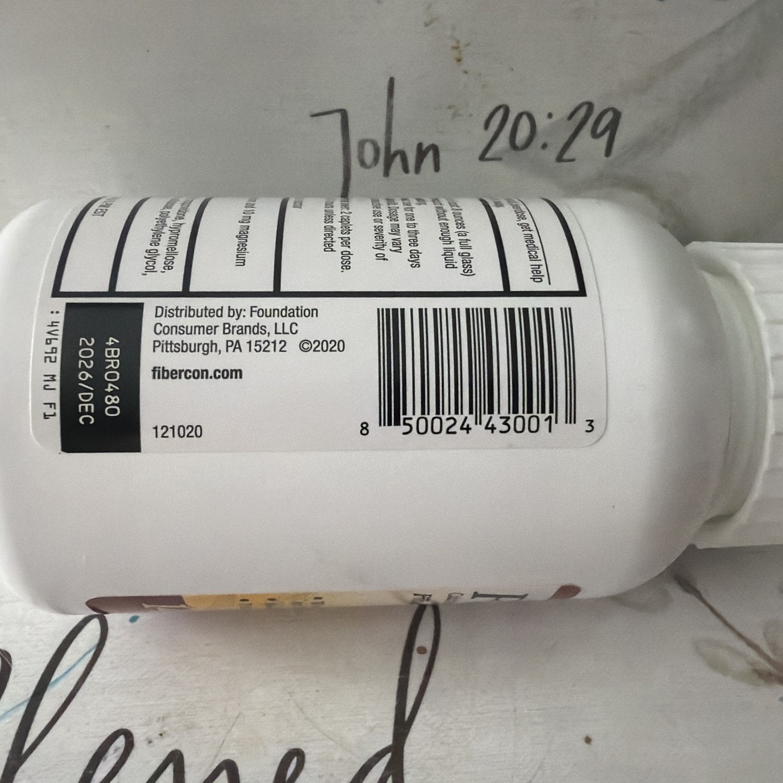 FiberCon Fiber Therapy For Irregularity 140 Caplets Exp:12/26