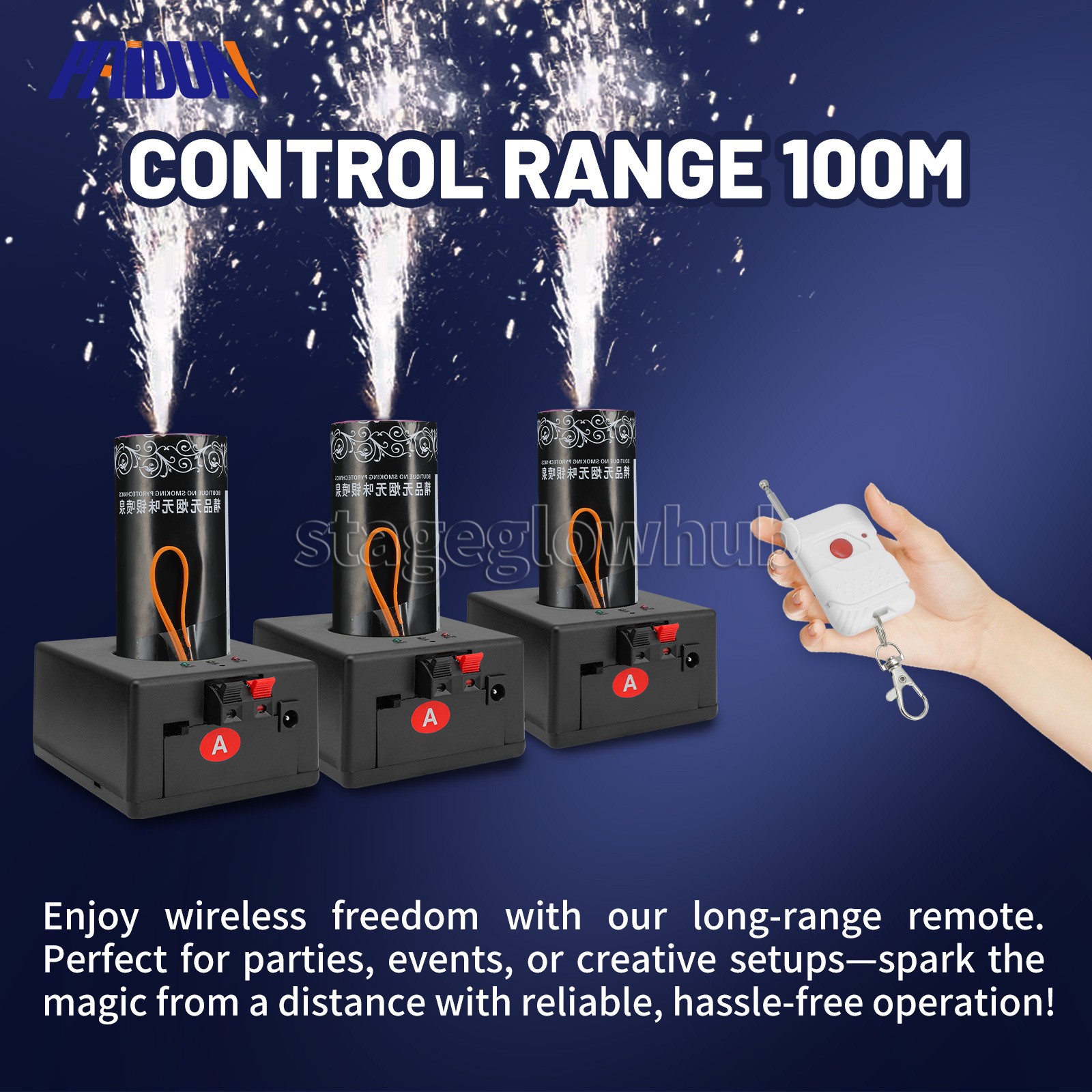 PAIDUN 12Pack Mini Spark Machine Fountain Firework Effect Base Party Show Event