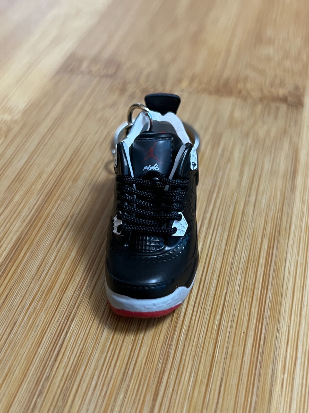 New Mini 3D AIR JORDAN 4 sneaker shoe keychain BLACK/WHITE/GREY