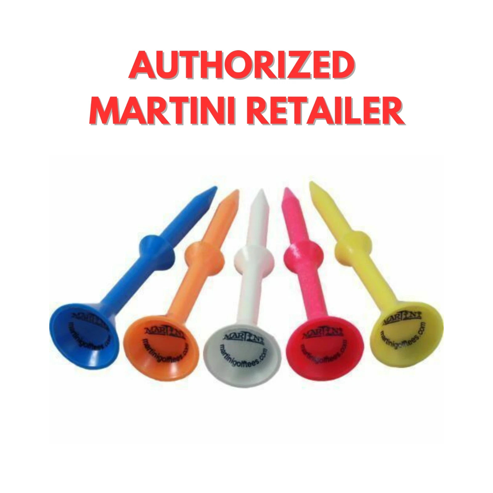 100 BULK PACKED MARTINI 3 1/4" STEP UP GOLF TEES IN ASSORTED COLORS