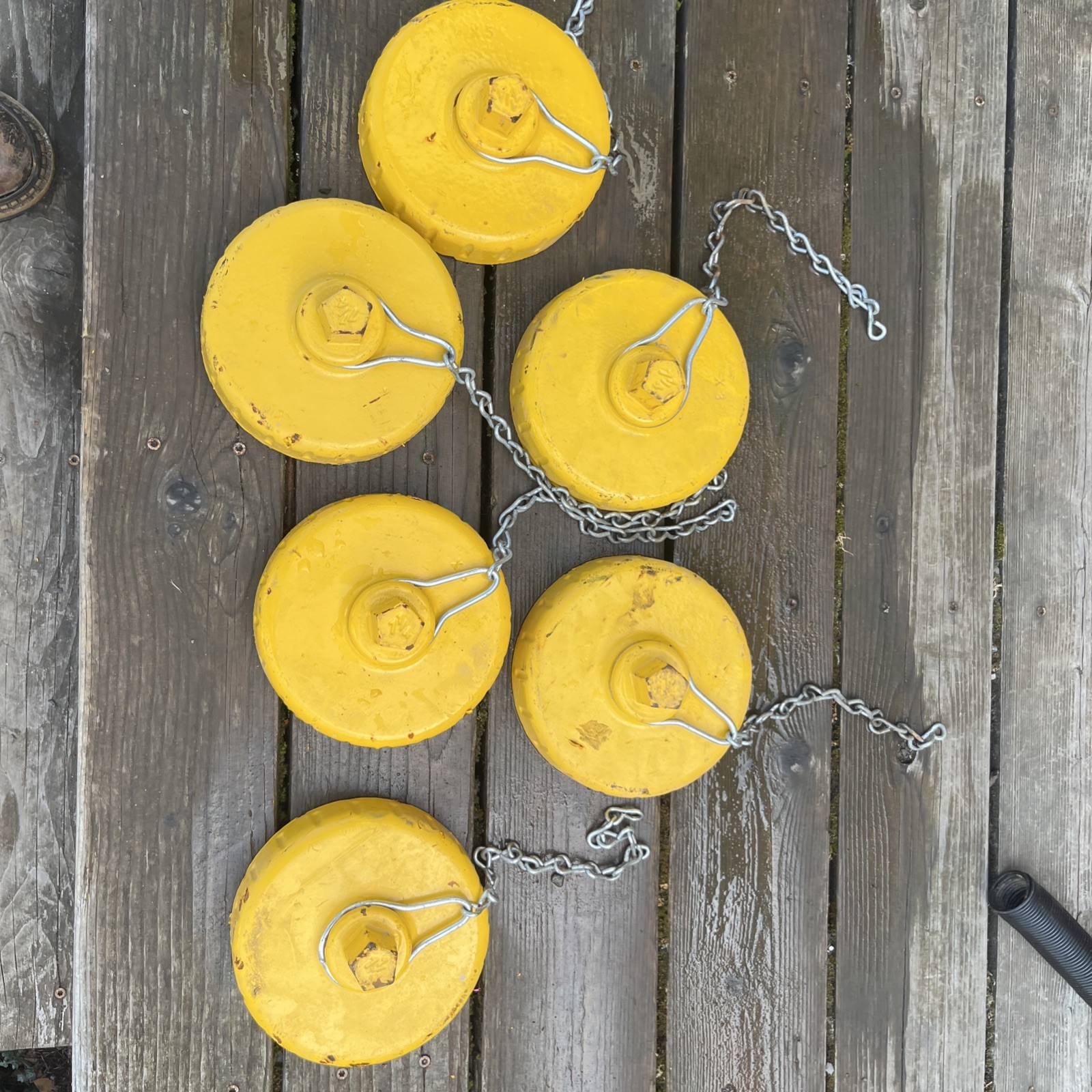 Fire Hydrant Cap With Chain Yellow Color Cast Iron  NST Sold Individually