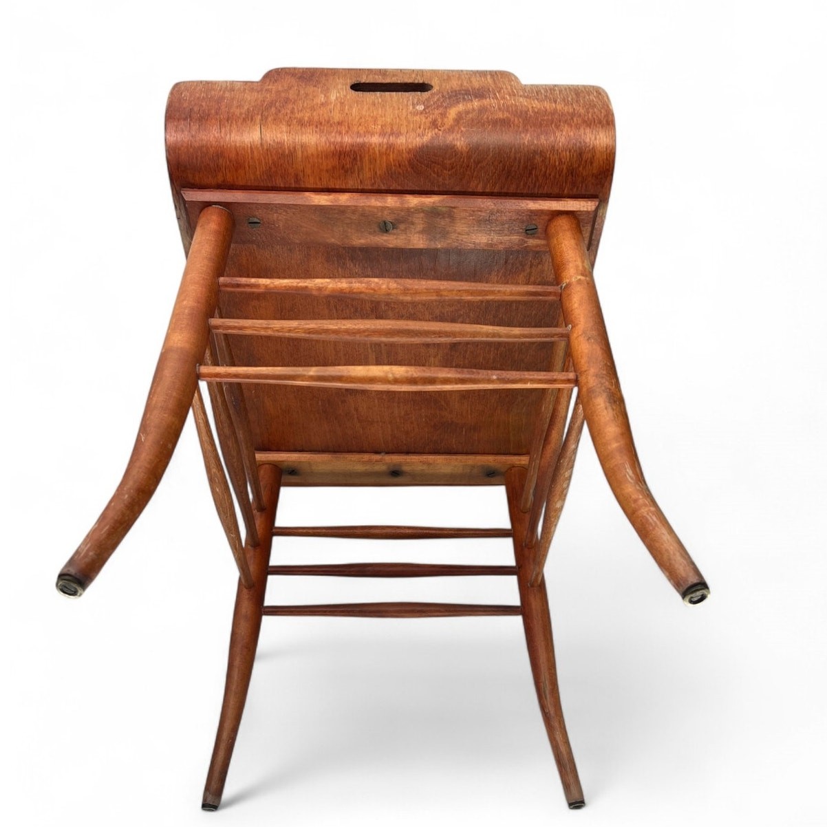 Bent Wood Stool Bench Accent Tray Ottoman Table Birdseye Maple Vanity Bench MCM