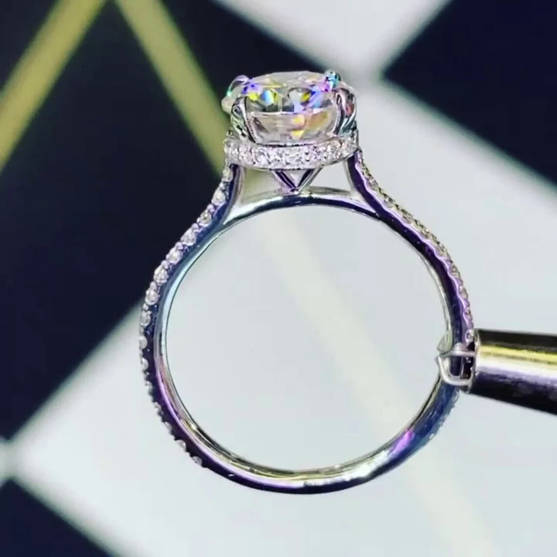 2.90 Ct Round Cut Lab-Created White Diamond Wedding Ring 925 Sterling Silver