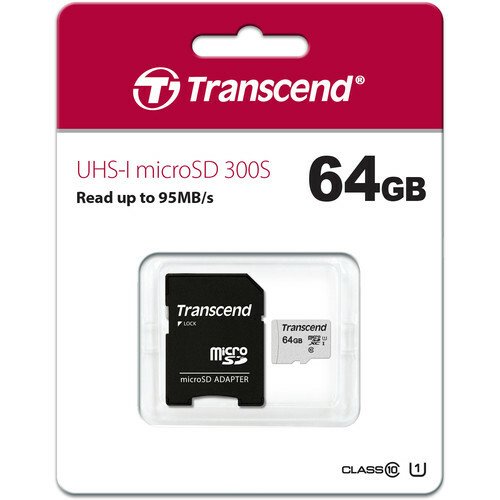 2 Transcend 64GB Micro SD SDXC Class 10 Memory for Smart Watch, Phone, Tablet