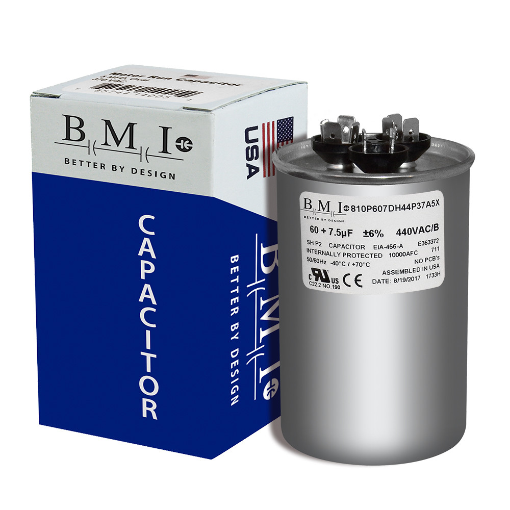 60/7.5 MFD 440 Volt Dual Round Run Capacitor for GE 97f9898 Carrier 38TRA048350