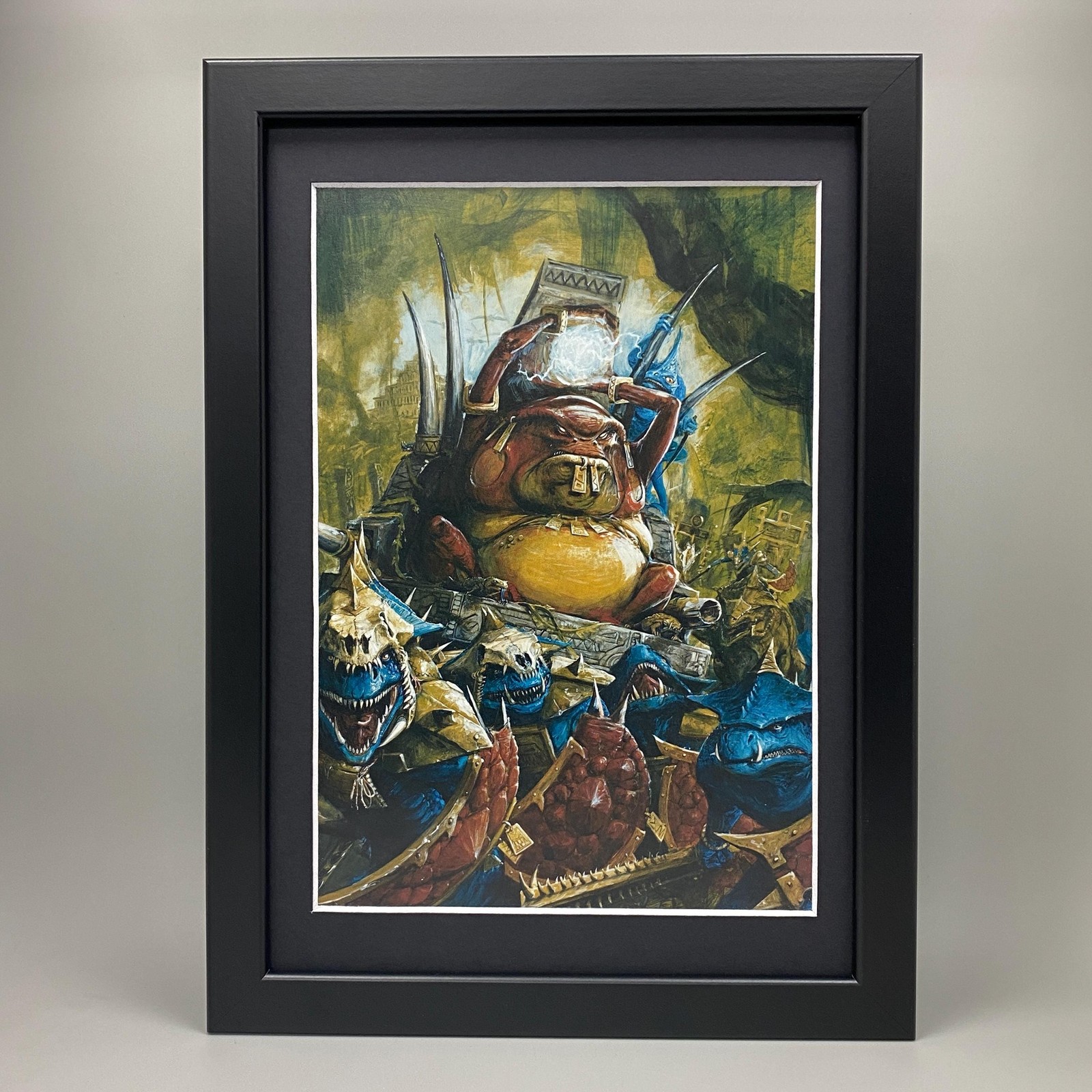 SLANN FRAMED ART LIZARDMEN SERAPHON LORD KROAK WARHAMMER AGE OF SIGMAR OLD WORLD
