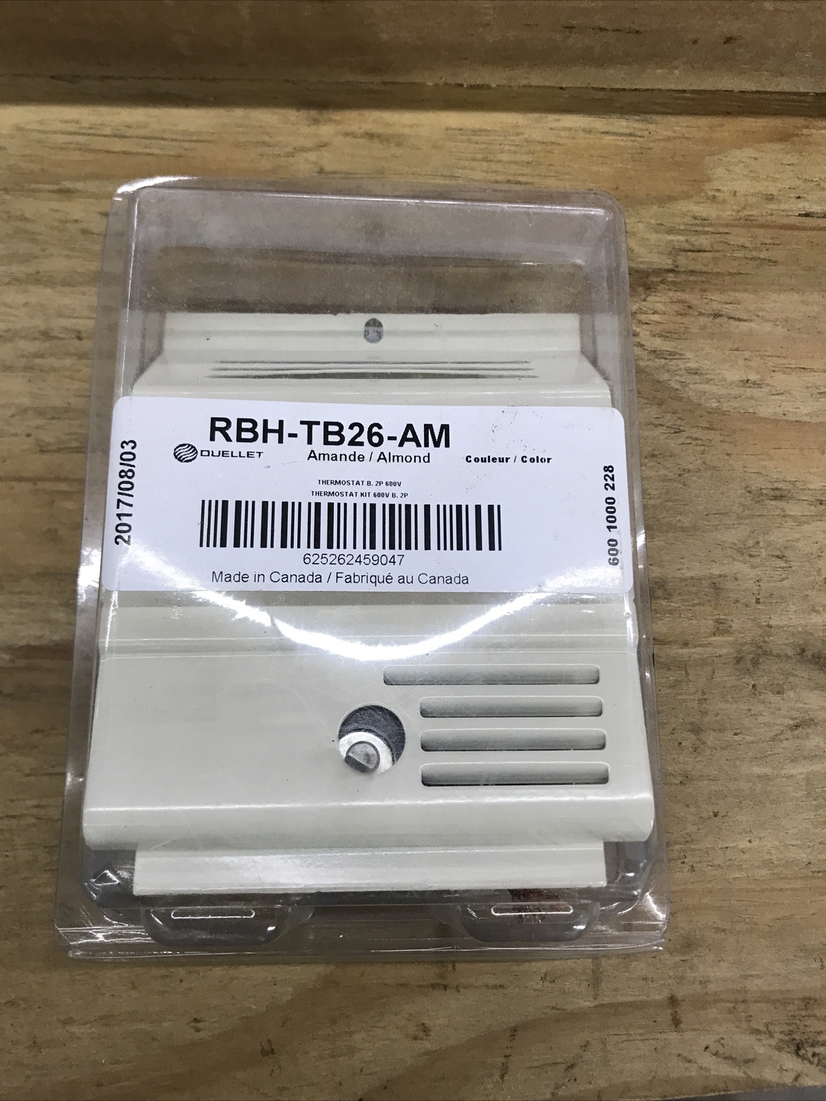 OUELLET RBH-TB26-AM RBH MECH. STAT 2P 24A@120-277V 10A@347-600V ALMOND KIT #D22