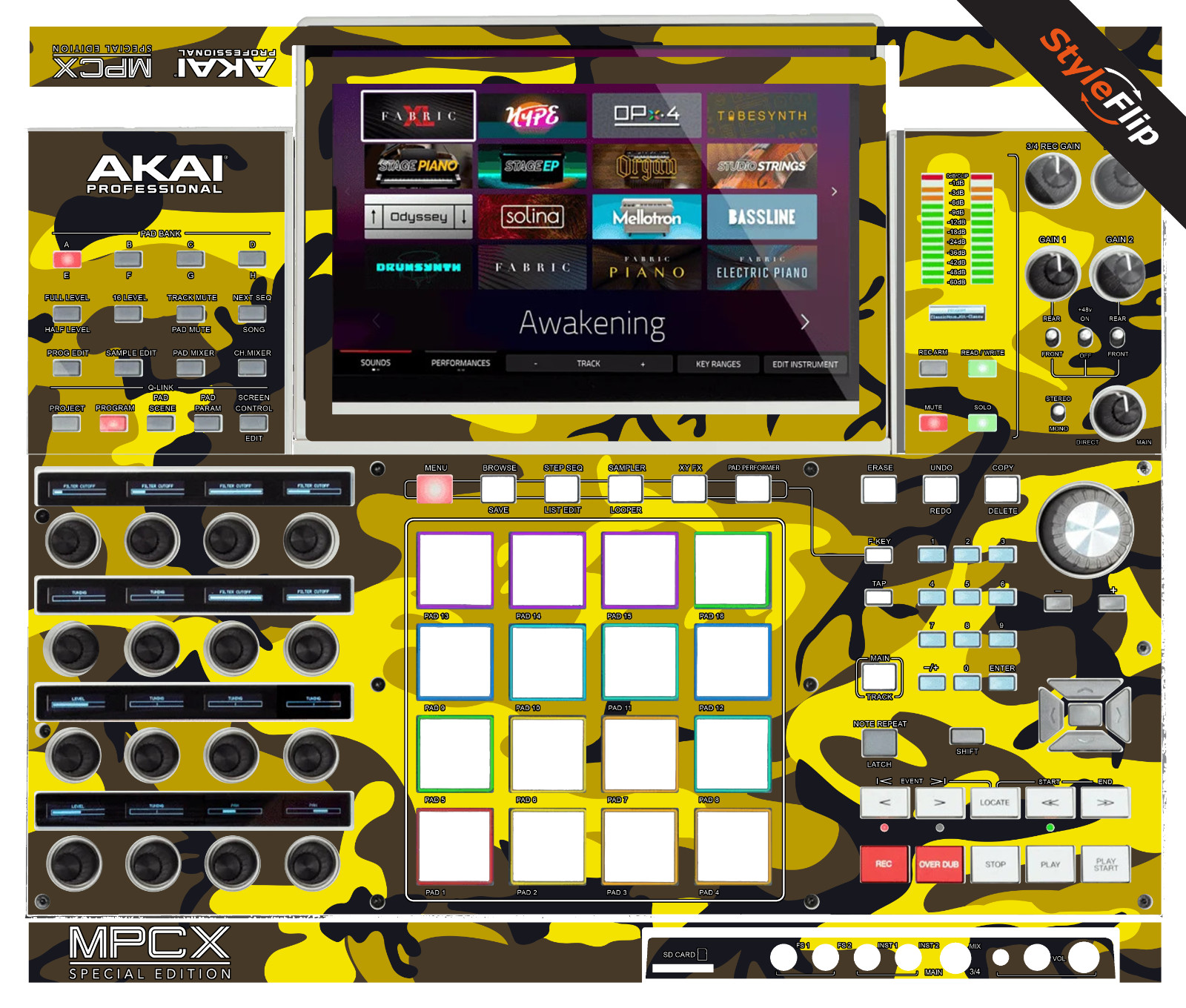 Akai MPC-X SE Skin | Camo Yellow | Protective Decal | StyleFlip Skins
