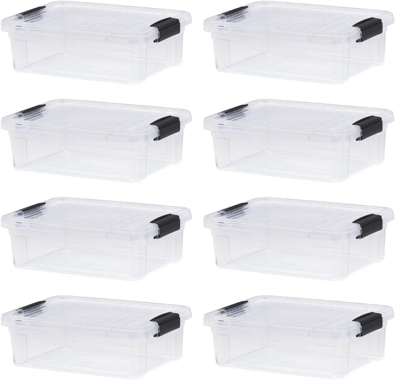 Superio Clear Storage Bins with Lids, 8 Pack- Plastic Storage Boxes - 4.5 Quart