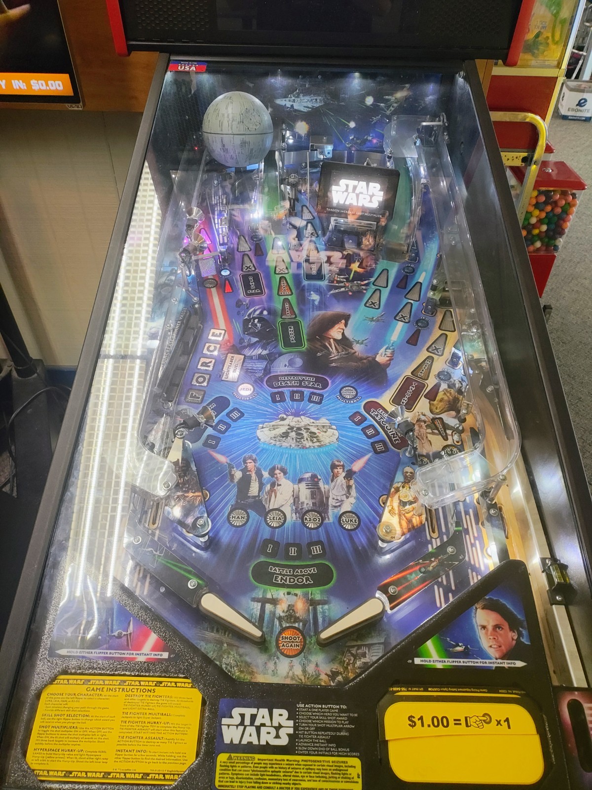 1 Stern Star Wars Arcade Pinball Game