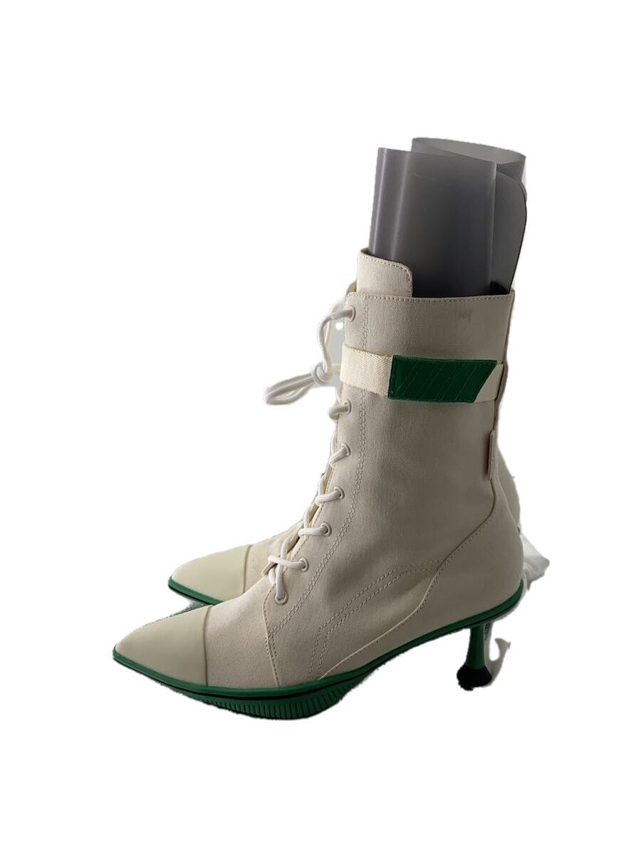 Charles Keith Lace-Up Boots/36/Crm/Cotton 3544