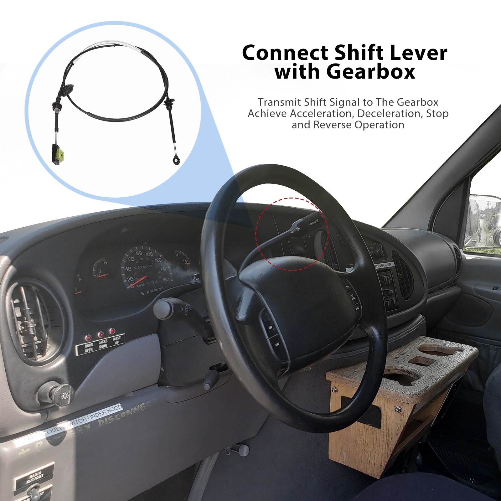 YC2Z7E395AC Automatic Transmission Shift Cable for Ford E150 E250 E350 1997-2004