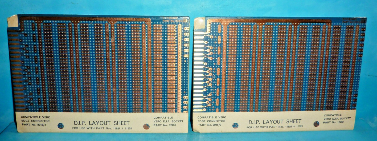 2 Vero DIP Layout Sheets for 11824 11825 NOS Sealed