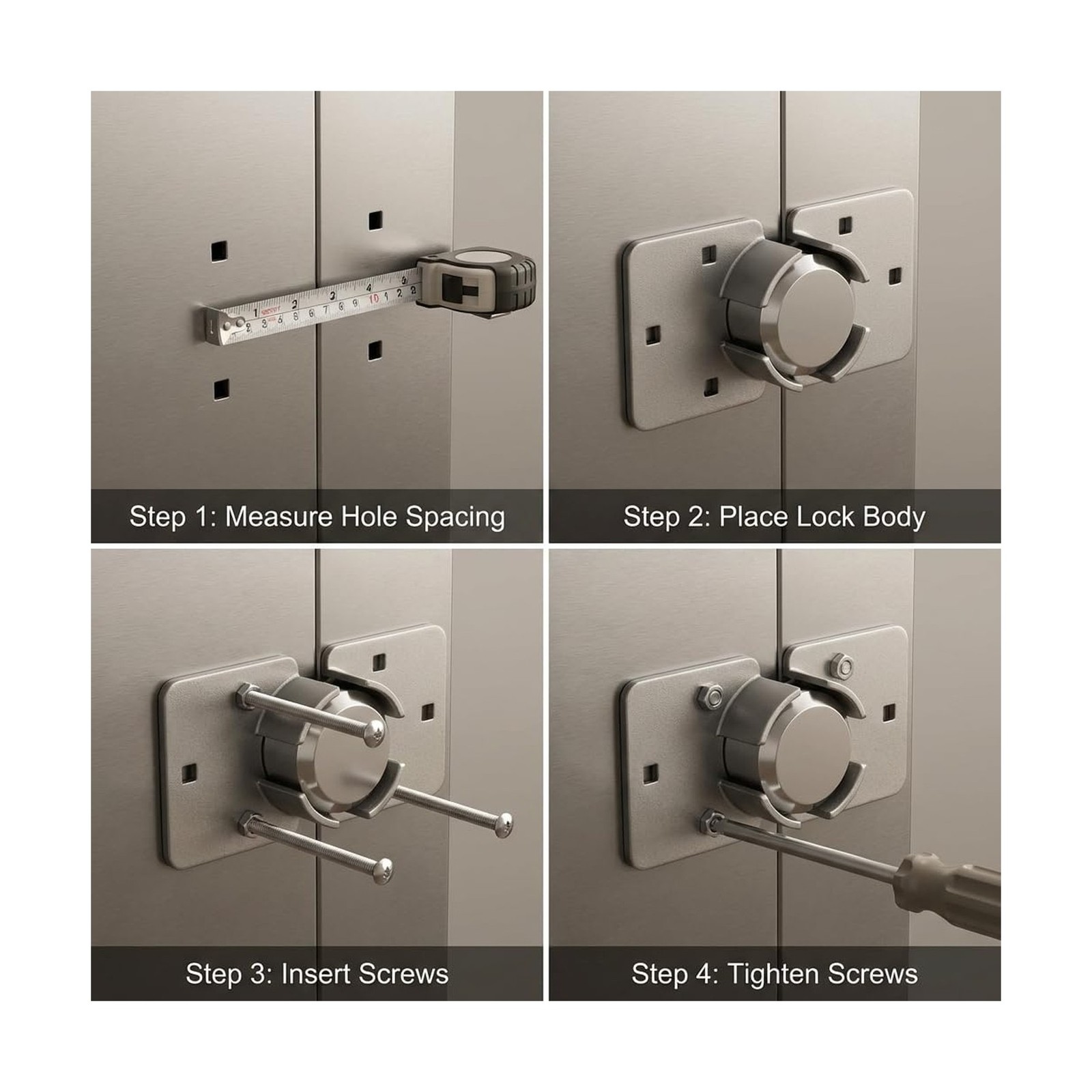 QWORK Solid Steel Puck Lock Set with Hasp – Reinforced Security Design for