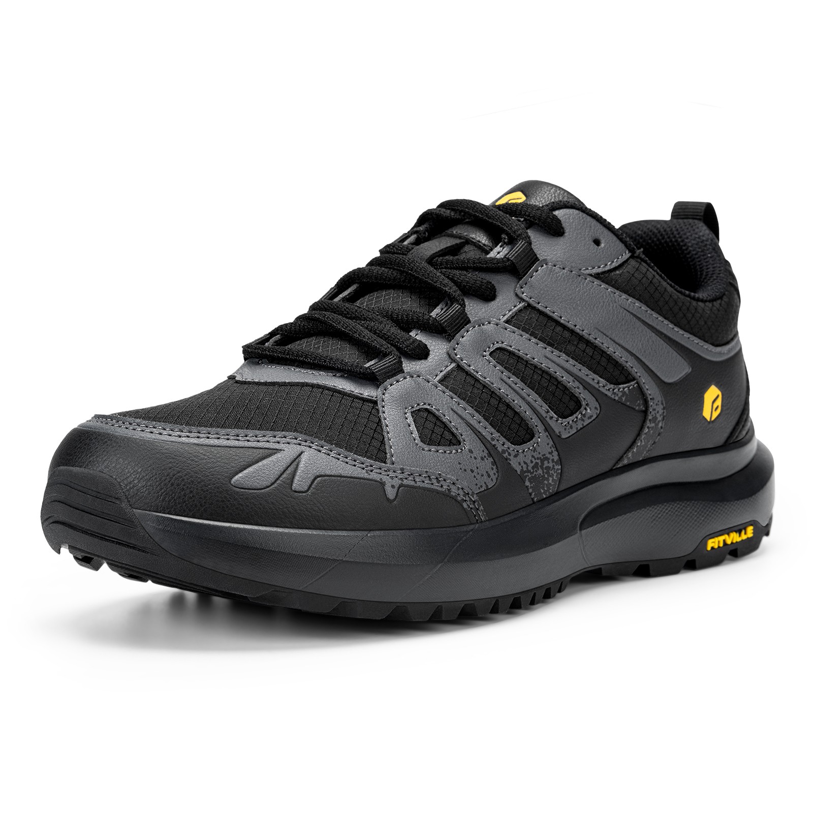 FitVille Mens Sneakers Hiking Shoes Cushioning Water Repellent Running Trails